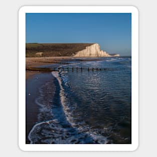 The Seven Sisters from the beach, East Sussex (2) Sticker